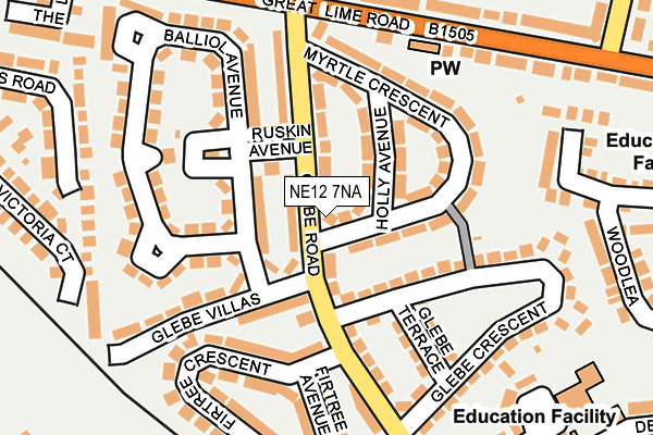 NE12 7NA map - OS OpenMap – Local (Ordnance Survey)