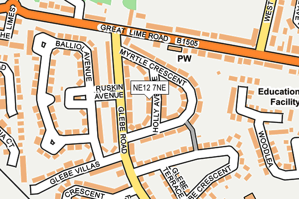NE12 7NE map - OS OpenMap – Local (Ordnance Survey)