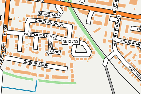 NE12 7NS map - OS OpenMap – Local (Ordnance Survey)