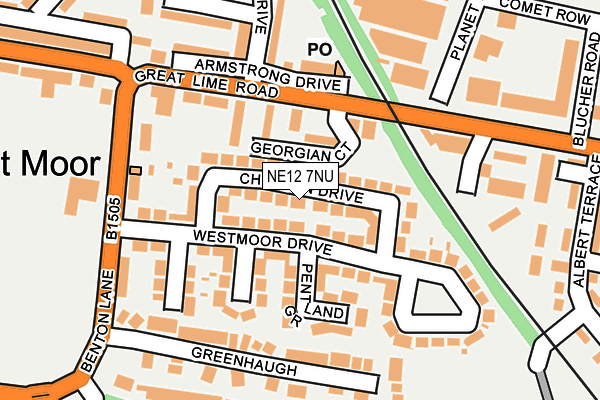 NE12 7NU map - OS OpenMap – Local (Ordnance Survey)