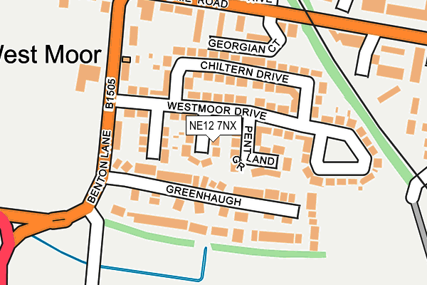 NE12 7NX map - OS OpenMap – Local (Ordnance Survey)