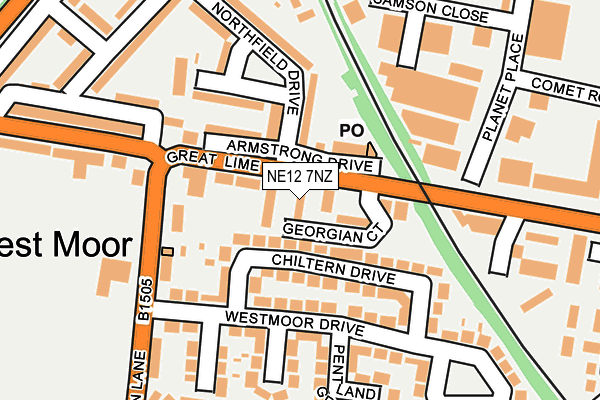 NE12 7NZ map - OS OpenMap – Local (Ordnance Survey)