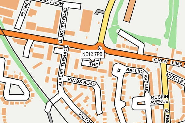 NE12 7PB map - OS OpenMap – Local (Ordnance Survey)