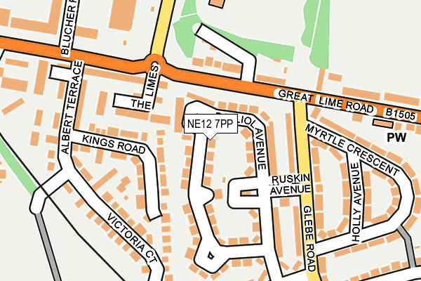 NE12 7PP map - OS OpenMap – Local (Ordnance Survey)