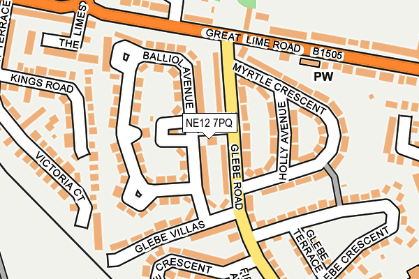 NE12 7PQ map - OS OpenMap – Local (Ordnance Survey)