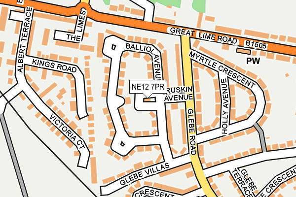 NE12 7PR map - OS OpenMap – Local (Ordnance Survey)