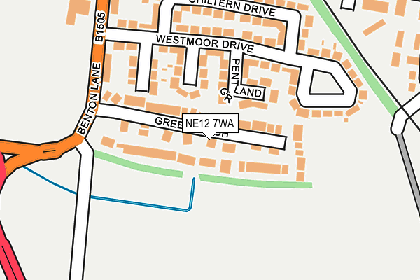 NE12 7WA map - OS OpenMap – Local (Ordnance Survey)
