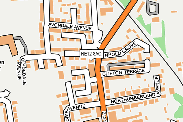 NE12 8AQ map - OS OpenMap – Local (Ordnance Survey)