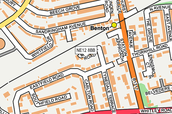 NE12 8BB map - OS OpenMap – Local (Ordnance Survey)
