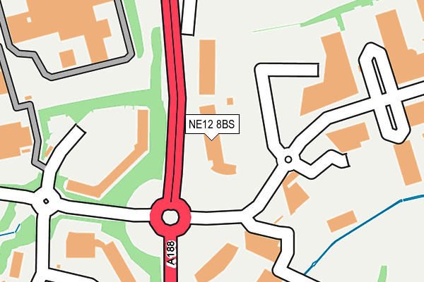 NE12 8BS map - OS OpenMap – Local (Ordnance Survey)
