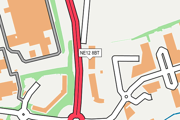 NE12 8BT map - OS OpenMap – Local (Ordnance Survey)