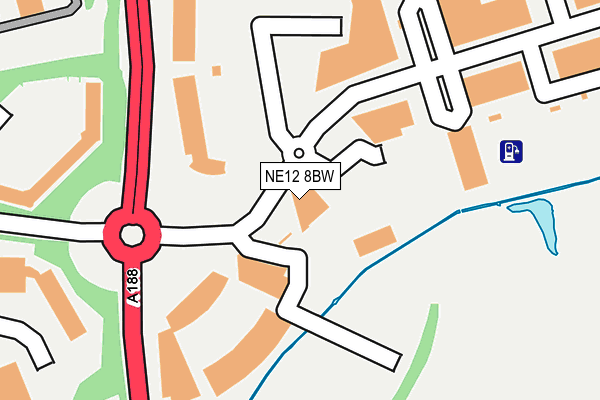 NE12 8BW map - OS OpenMap – Local (Ordnance Survey)