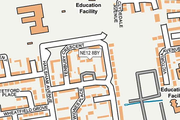 NE12 8BY map - OS OpenMap – Local (Ordnance Survey)