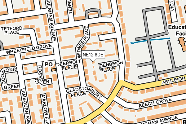 NE12 8DE map - OS OpenMap – Local (Ordnance Survey)