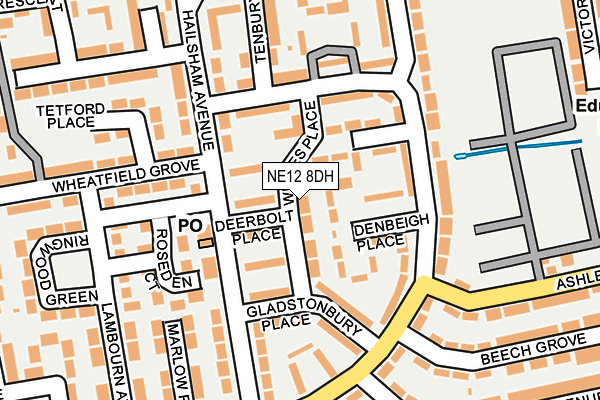 NE12 8DH map - OS OpenMap – Local (Ordnance Survey)