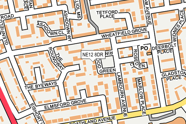 NE12 8DR map - OS OpenMap – Local (Ordnance Survey)