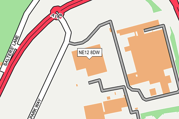 NE12 8DW map - OS OpenMap – Local (Ordnance Survey)