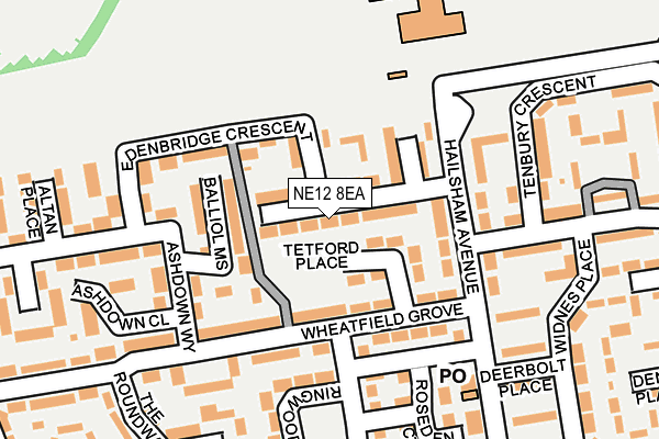 NE12 8EA map - OS OpenMap – Local (Ordnance Survey)