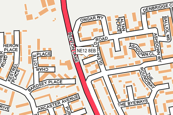 NE12 8EB map - OS OpenMap – Local (Ordnance Survey)