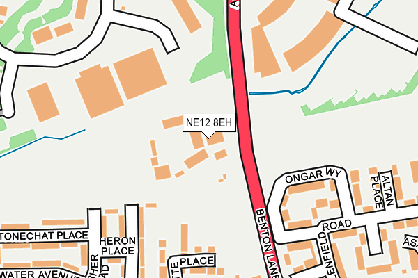 NE12 8EH map - OS OpenMap – Local (Ordnance Survey)