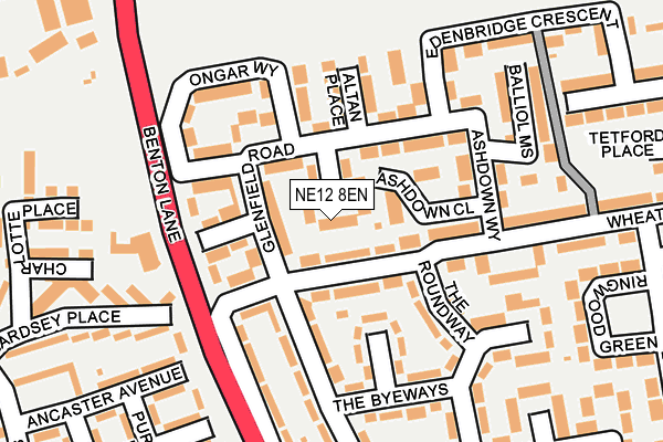 NE12 8EN map - OS OpenMap – Local (Ordnance Survey)