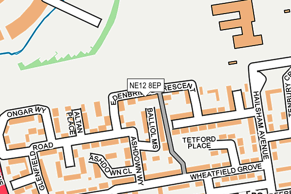 NE12 8EP map - OS OpenMap – Local (Ordnance Survey)
