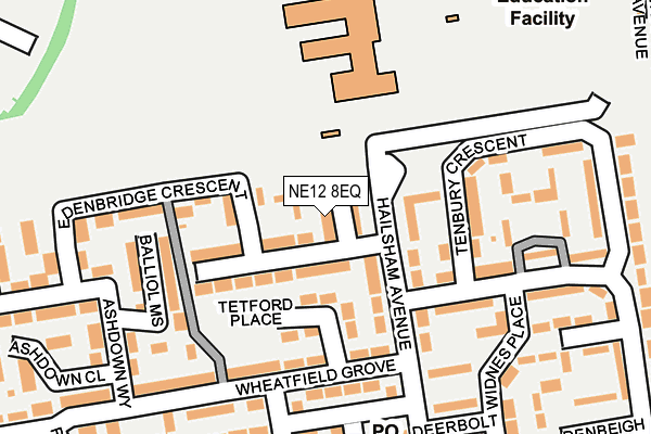 NE12 8EQ map - OS OpenMap – Local (Ordnance Survey)