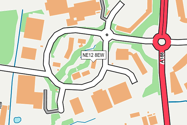 NE12 8EW map - OS OpenMap – Local (Ordnance Survey)