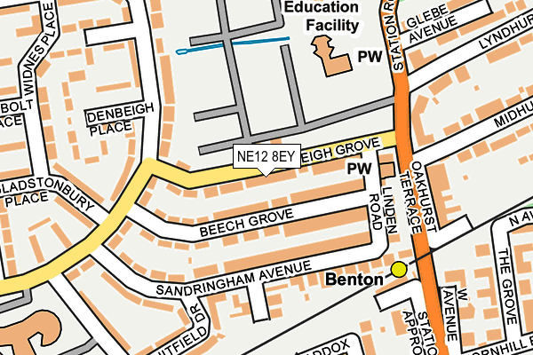 NE12 8EY map - OS OpenMap – Local (Ordnance Survey)