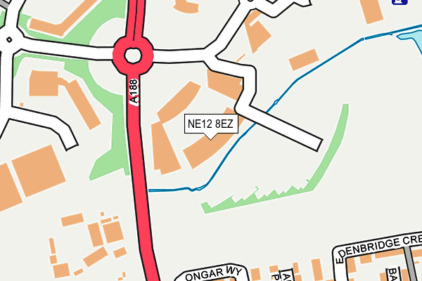 NE12 8EZ map - OS OpenMap – Local (Ordnance Survey)