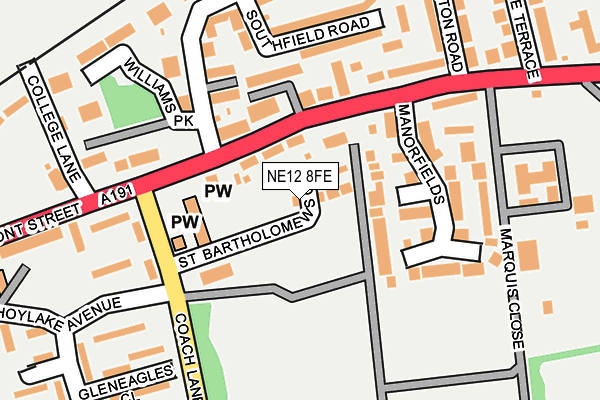 NE12 8FE map - OS OpenMap – Local (Ordnance Survey)