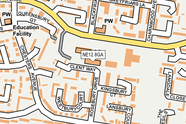 NE12 8GA map - OS OpenMap – Local (Ordnance Survey)