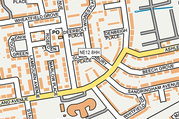 NE12 8HH map - OS OpenMap – Local (Ordnance Survey)