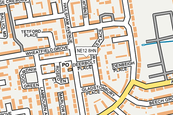 NE12 8HN map - OS OpenMap – Local (Ordnance Survey)