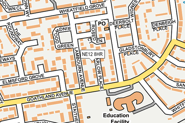 NE12 8HR map - OS OpenMap – Local (Ordnance Survey)