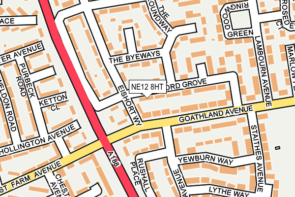 NE12 8HT map - OS OpenMap – Local (Ordnance Survey)