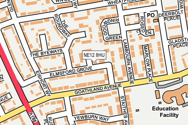NE12 8HU map - OS OpenMap – Local (Ordnance Survey)