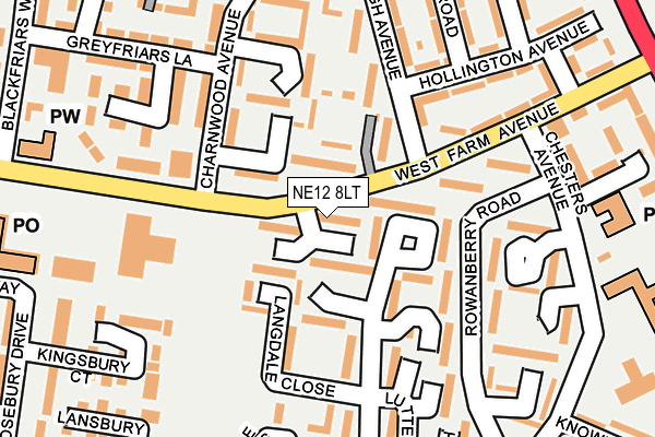 NE12 8LT map - OS OpenMap – Local (Ordnance Survey)
