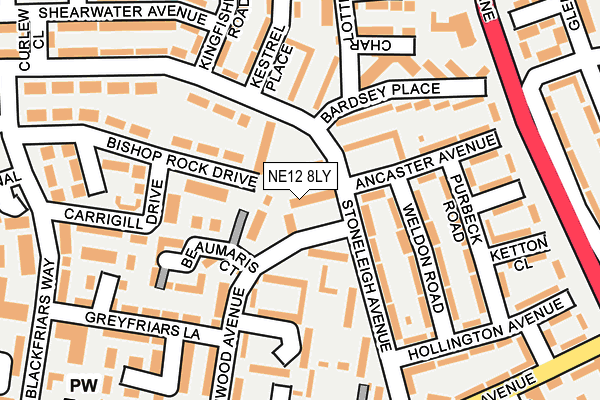 NE12 8LY map - OS OpenMap – Local (Ordnance Survey)