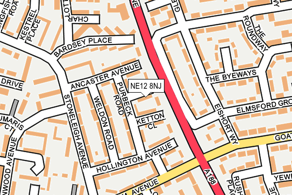 NE12 8NJ map - OS OpenMap – Local (Ordnance Survey)