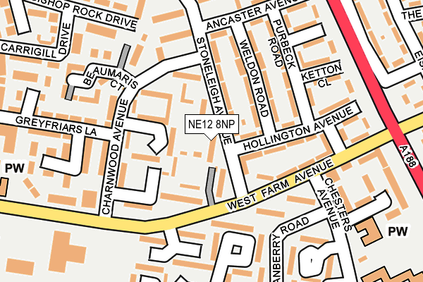 NE12 8NP map - OS OpenMap – Local (Ordnance Survey)