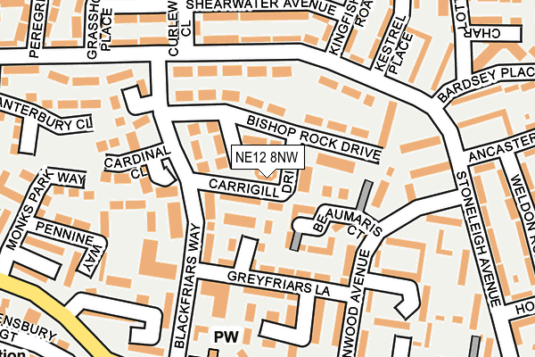 NE12 8NW map - OS OpenMap – Local (Ordnance Survey)