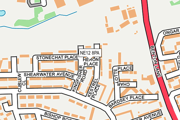 NE12 8PA map - OS OpenMap – Local (Ordnance Survey)