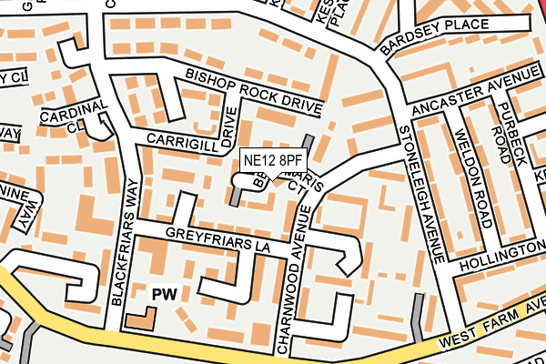 NE12 8PF map - OS OpenMap – Local (Ordnance Survey)