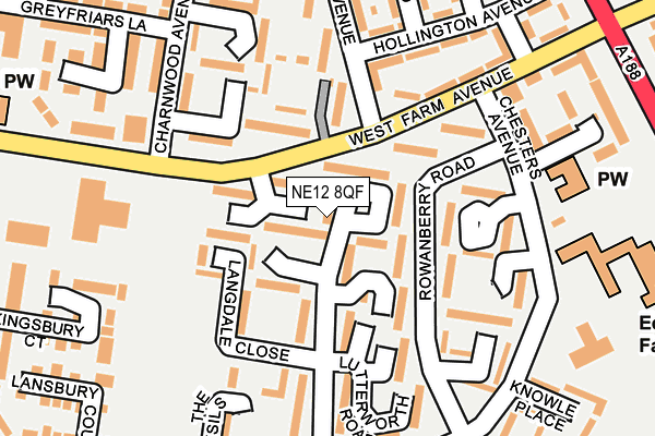NE12 8QF map - OS OpenMap – Local (Ordnance Survey)