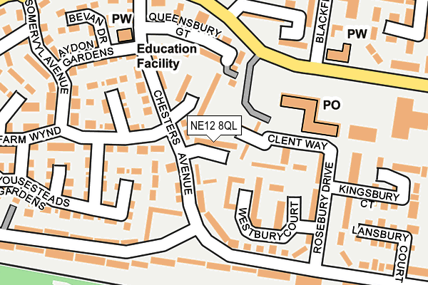 NE12 8QL map - OS OpenMap – Local (Ordnance Survey)