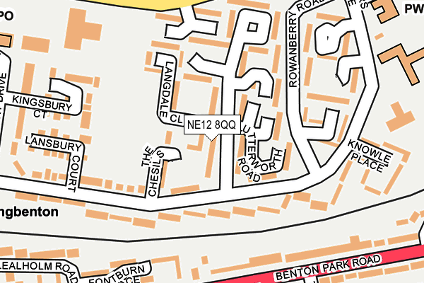 NE12 8QQ map - OS OpenMap – Local (Ordnance Survey)