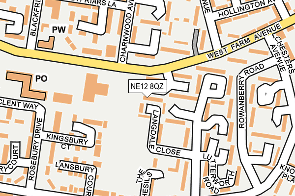 NE12 8QZ map - OS OpenMap – Local (Ordnance Survey)