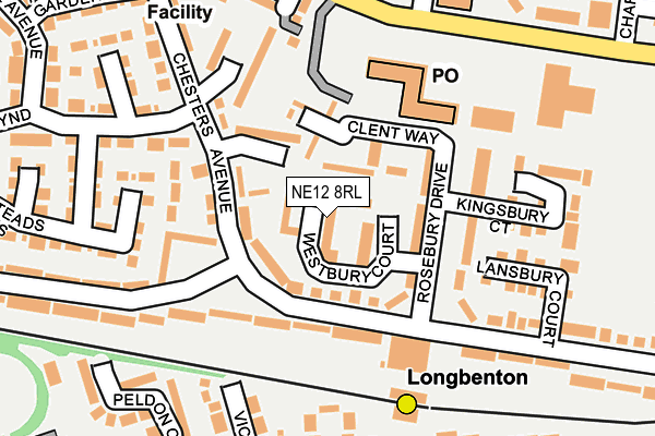NE12 8RL map - OS OpenMap – Local (Ordnance Survey)