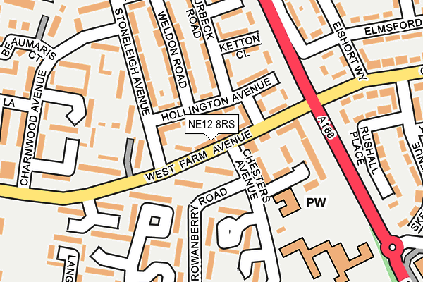 NE12 8RS map - OS OpenMap – Local (Ordnance Survey)